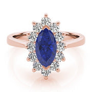 Sophisticated Color Rings Marquise Diamond Engagement Ring in 10K/14K gold and platinum with certified lab-grown or natural diamonds