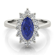 Sophisticated Color Rings Marquise Diamond Engagement Ring in 10K/14K gold and platinum with certified lab-grown or natural diamonds