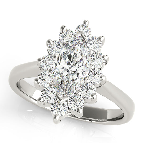 Sophisticated Color Rings Marquise Diamond Engagement Ring in 10K/14K gold and platinum with certified lab-grown or natural diamonds