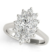 Sophisticated Color Rings Marquise Diamond Engagement Ring in 10K/14K gold and platinum with certified lab-grown or natural diamonds