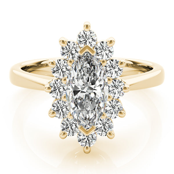 Sophisticated Color Rings Marquise Diamond Engagement Ring in 10K/14K gold and platinum with certified lab-grown or natural diamonds