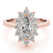 Sophisticated Color Rings Marquise Diamond Engagement Ring in 10K/14K gold and platinum with certified lab-grown or natural diamonds