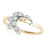 Nature Inspired Floral Wraps & Inserts Half Eternity Ring in 10K/14K gold and platinum with certified lab-grown or natural diamonds