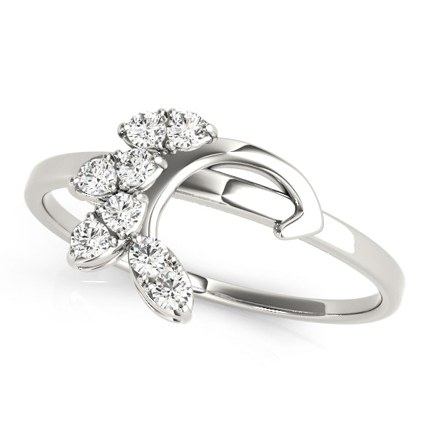 Nature Inspired Floral Wraps & Inserts Half Eternity Ring in Gold & Platinum