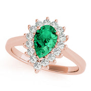 Adored Color Rings Pear Diamond Engagement Ring in 10K/14K gold and platinum with certified lab-grown or natural diamonds