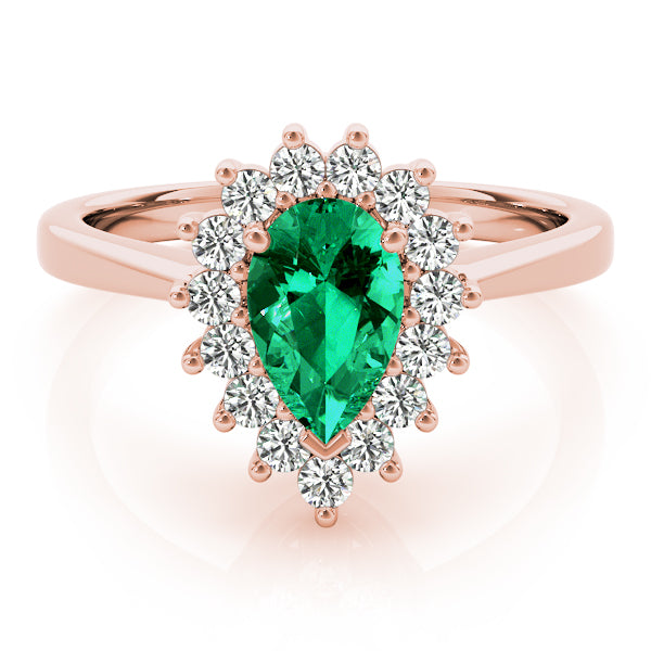 Adored Color Rings Pear Diamond Engagement Ring in 10K/14K gold and platinum with certified lab-grown or natural diamonds