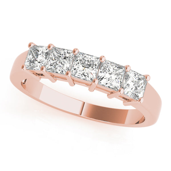 Fancy Princess Half Eternity Ring in Gold & Platinum