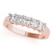 Fancy Princess Half Eternity Ring in Gold & Platinum