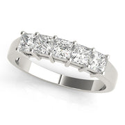 Fancy Princess Half Eternity Ring in Gold & Platinum