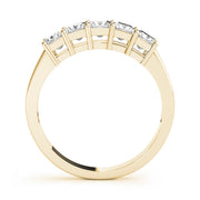 Fancy Princess Half Eternity Ring in Gold & Platinum