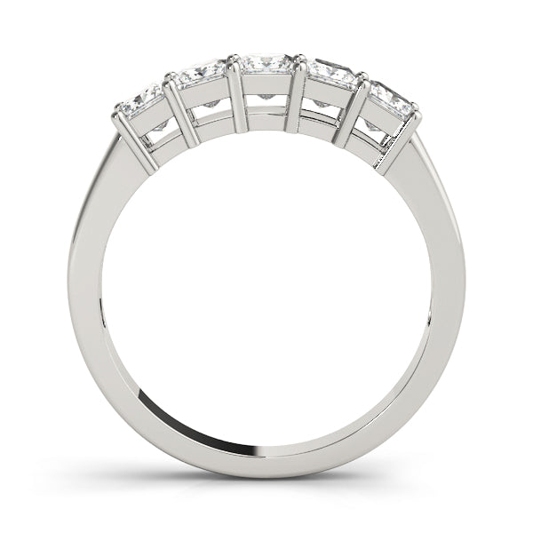 Fancy Princess Half Eternity Ring in Gold & Platinum
