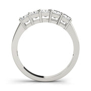 Fancy Princess Half Eternity Ring in Gold & Platinum