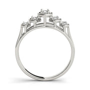 Bezel Set Marquise Half Eternity Ring in Gold & Platinum