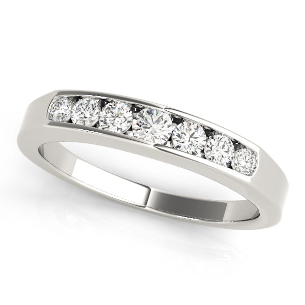 Channel Set Half Eternity Ring in Gold & Platinum