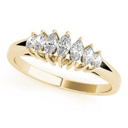 Fancy Marquise Half Eternity Ring in 10K/14K gold and platinum with certified lab-grown or natural diamonds