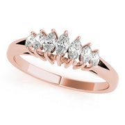 Fancy Marquise Half Eternity Ring in Gold & Platinum