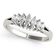 Fancy Marquise Half Eternity Ring in Gold & Platinum