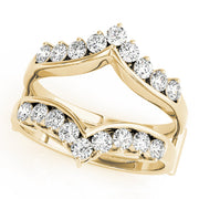 Chevron Engagement Enhancer Half Eternity Ring in 10K/14K gold and platinum with certified lab-grown or natural diamonds