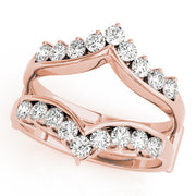 Chevron Engagement Enhancer Half Eternity Ring in Gold & Platinum
