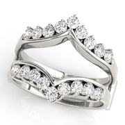 Chevron Engagement Enhancer Half Eternity Ring in Gold & Platinum