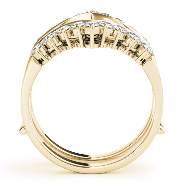 Chevron Engagement Enhancer Half Eternity Ring in Gold & Platinum