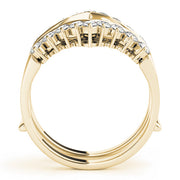 Chevron Engagement Enhancer Half Eternity Ring in Gold & Platinum