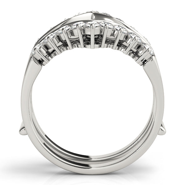 Chevron Engagement Enhancer Half Eternity Ring in Gold & Platinum