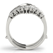 Chevron Engagement Enhancer Half Eternity Ring in Gold & Platinum