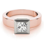 Couture Solitaires Princess Diamond Engagement Ring in 10K/14K gold and platinum with certified lab-grown or natural diamonds