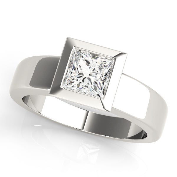 Couture Solitaires Princess Diamond Engagement Ring in 10K/14K gold and platinum with certified lab-grown or natural diamonds
