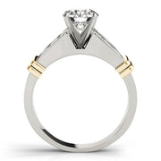 Regal Sidestone Princess Diamond Engagement Ring in 10K/14K gold and platinum with certified lab-grown or natural diamonds
