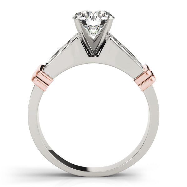 Regal Sidestone Princess Diamond Engagement Ring in 10K/14K gold and platinum with certified lab-grown or natural diamonds