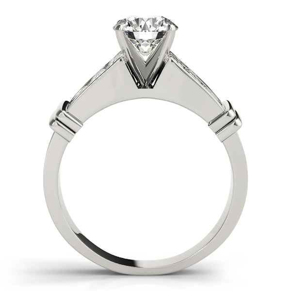 Regal Sidestone Princess Diamond Engagement Ring in 10K/14K gold and platinum with certified lab-grown or natural diamonds