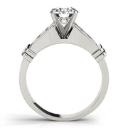 Regal Sidestone Princess Diamond Engagement Ring in 10K/14K gold and platinum with certified lab-grown or natural diamonds