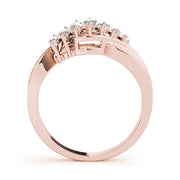 Nature Filigree Milgrain Marquise Half Eternity Ring in Gold & Platinum