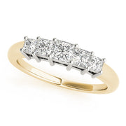 Fancy Princess Half Eternity Ring in 10K/14K gold and platinum with certified lab-grown or natural diamonds