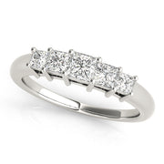 Fancy Princess Half Eternity Ring in Gold & Platinum
