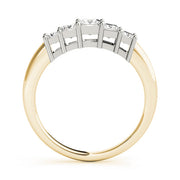 Fancy Princess Half Eternity Ring in Gold & Platinum
