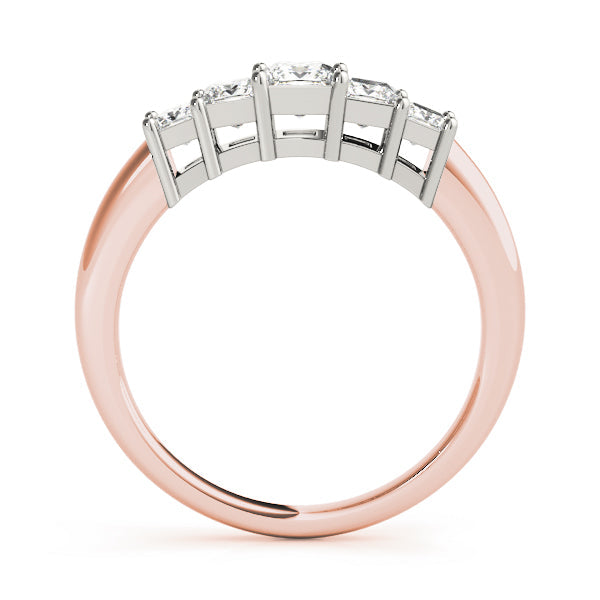 Fancy Princess Half Eternity Ring in Gold & Platinum