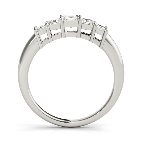 Fancy Princess Half Eternity Ring in Gold & Platinum