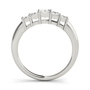 Fancy Princess Half Eternity Ring in Gold & Platinum