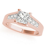 Elegant Trellis Princess Diamond Engagement Ring in 10K/14K gold and platinum with certified lab-grown or natural diamonds