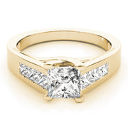 Elegant Trellis Princess Diamond Engagement Ring in 10K/14K gold and platinum with certified lab-grown or natural diamonds