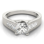 Elegant Trellis Princess Diamond Engagement Ring in 10K/14K gold and platinum with certified lab-grown or natural diamonds