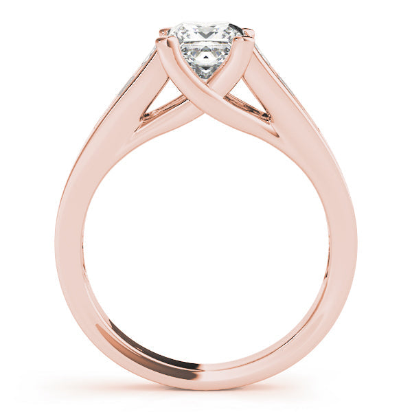 Elegant Trellis Princess Diamond Engagement Ring in 10K/14K gold and platinum with certified lab-grown or natural diamonds