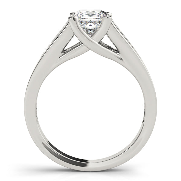 Elegant Trellis Princess Diamond Engagement Ring in 10K/14K gold and platinum with certified lab-grown or natural diamonds
