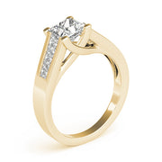 Elegant Trellis Princess Diamond Engagement Ring in 10K/14K gold and platinum with certified lab-grown or natural diamonds