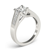 Elegant Trellis Princess Diamond Engagement Ring in 10K/14K gold and platinum with certified lab-grown or natural diamonds