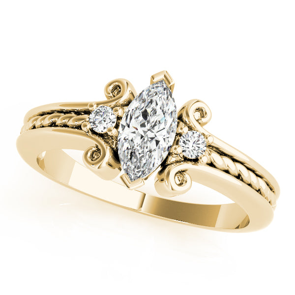 Heirloom Color Rings Marquise Diamond Engagement Ring in 10K/14K gold and platinum with certified lab-grown or natural diamonds