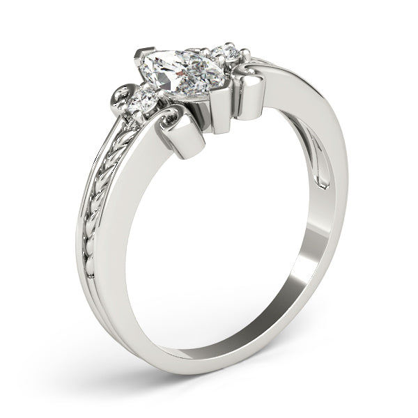 Heirloom Color Rings Marquise Diamond Engagement Ring in 10K/14K gold and platinum with certified lab-grown or natural diamonds